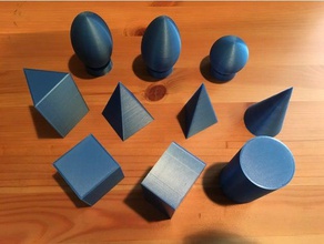 basic geometry shapes math customizable customized montessori 3d print model - Mito3D