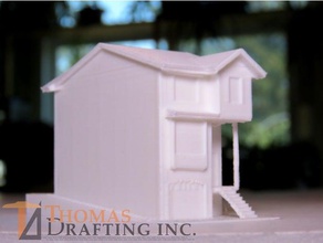 3 storey townhouse buildings & structures 3d print model - Mito3D