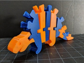 articulated stegosaurus two color print dual extrusion animals blender dino extruder meshmixer 3d print model - Mito3D