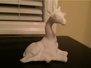 girafa sentada esculturas animais sentado 3d print model - Mito3D
