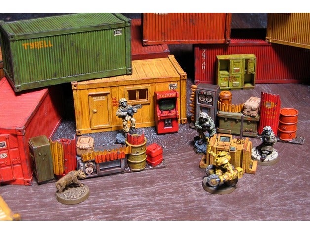 28mm kitset recipientes de transporte edifícios e estruturas scifi o terreno wargaming warhammer 3D print model - Mito3D