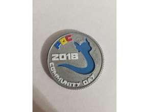 pokemon go community day 2 coin - dratini coins & badges pokemongo toy 3d print model - Mito3D