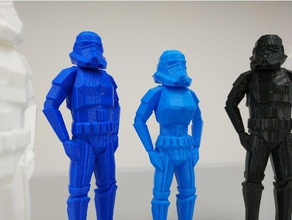 feminino stormtrooper lowpoly baixa contagem de polígonos starwars star wars 3d print model - Mito3D