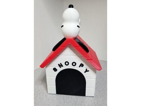 snoopy casinha banco moedas e selos o mealheiro 3d print model - Mito3D