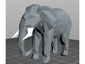 lowpoly elephant multi dual material animals extrusion multi-color 3d print model - Mito3D