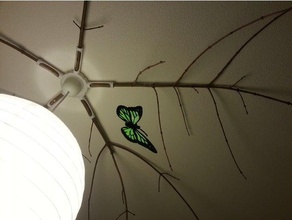 twig mobile holder ceiling mount decor lamp openscad parametric star 3d print model - Mito3D