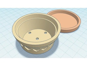 minuscule succulent pot de coeurs décor 3d print model - Mito3D