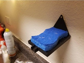 duvara monte Sünger tutucu w Su Kaydırağı mutfak ve yemek temizlik lavabo sabun sabunluk su 3d print model - Mito3D