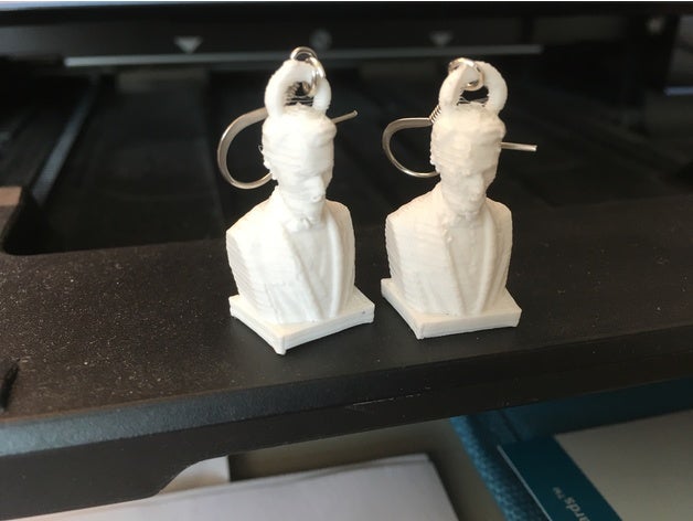 abraham lincoln bust earrings 3d printing 3D print model - Mito3D