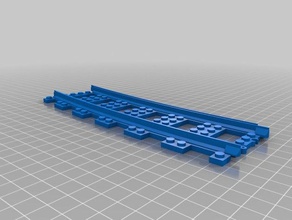 r120 curve 9v ho construction toys track brick bricks h0 rail l-gauge lego compatible train 3d print model - Mito3D