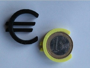 euro sign calibration test + keyring 3d printing tests 3d print model - Mito3D