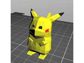 lowpoly multi çift malzeme pikachu heykeller TEB çok renkli prusa 3d print model - Mito3D