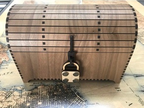 treasure chest hasp dummy padlock - glowforge props box laser-cut laser cut 3d print model - Mito3D