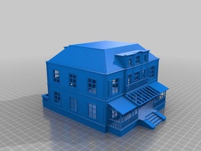modèle hotell bâtiment 25-30mm échelle de l'avancement des travaux jouets & jeux 3d print model - Mito3D