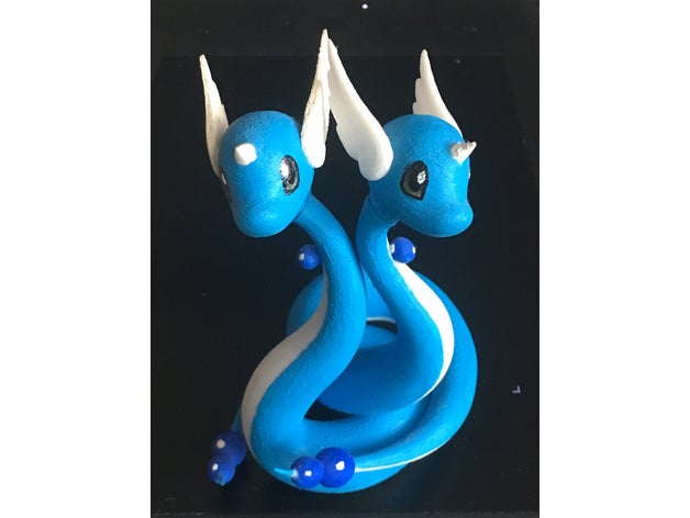deux dragonair se séparèrent les créatures de dragon pokemon chiffres le serpent 3D print model - Mito3D