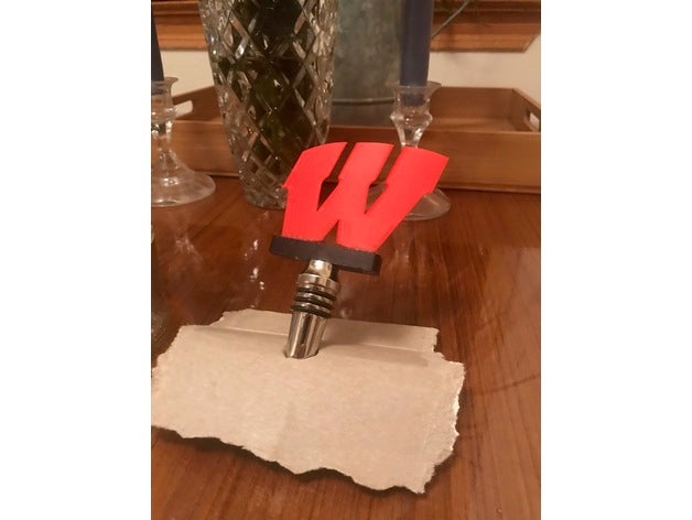 Universität wisconsin badgers-logo-Wein-stopper Küche und Esszimmer 3D print model - Mito3D