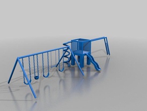 swing set outdoor & garden jungle gym play slide swingset 3d print model - Mito3D