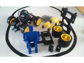 el rover de la línea del coche seguidor 4 wheel drive smart car ardunio nodemcu tt motor 130motor engranajes robótica 3d print model - Mito3D