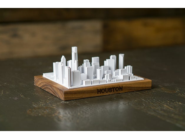 le centre-ville de houston à l'horizon bâtiments et structures Imprimé en 3d des 3D print model - Mito3D