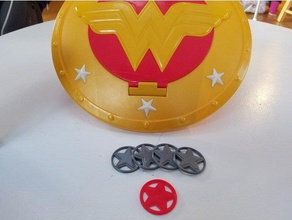 la mujer maravilla escudo - disco shooter juguetes y accesorios de juego 3d print model - Mito3D