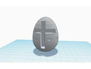 easter egg w cross decor holiday 3d print model - Mito3D