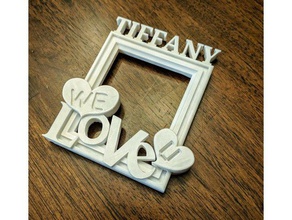 tiffany - we love u photo frame arredamento 3d print model - Mito3D