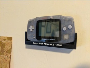 game boy advance montagem na parede decoração a handheld dispositivo de jogo retro 3d print model - Mito3D