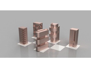 bauhaus chess set - architecture buildings & structures israel 3d print model - Mito3D