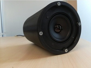 sealed cylinder speaker enclosure visaton fr 8js driver diy 3d print model - Mito3D