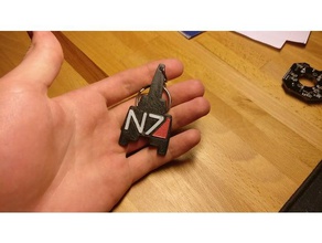normandia n7 pingente de chaveiro moedas e selos efeito massa sr2 3d print model - Mito3D