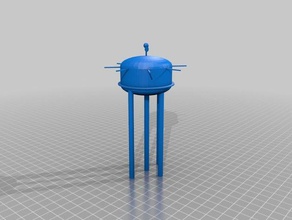 water tower renovation middle stage buildings & structures before after desk toy model 3d print model - Mito3D