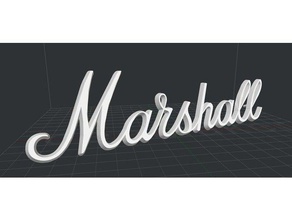 marshall logo original bevel montage pins signs & logos amp 3d print model - Mito3D