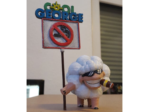 genial george a los animales cigarro el cigarrillo cigarrillos fresco ecigarette las ovejas signo hábito de fumar calle cartel la 3D print model - Mito3D