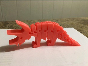 flexi triceratop brinquedos & games dinossauro flexível imprimir lugar brinquedo triceratops 3d print model - Mito3D