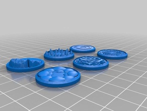 figura basi - set di 2 25mm 35mm miniature modelli base d&d le figure in miniatura pathfinder gioco ruolo 3d print model - Mito3D