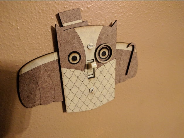 superb owl light switch plate Dekor Licht-Schalter die Eulen 3D print model - Mito3D