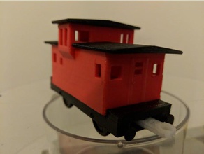 snap-fit caboose trackmaster mechanical toys model trains plarail snapfit thomas train 3d print model - Mito3D