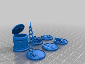figura basi - set di 6 25mm 35mm miniature modelli base dnd in miniatura prop le figure pathfinder pedine 3d print model - Mito3D