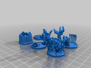 figura basi - set di 8 25mm 35mm miniature modelli 28mm base dnd in miniatura prop le figure pathfinder rpg 3d print model - Mito3D