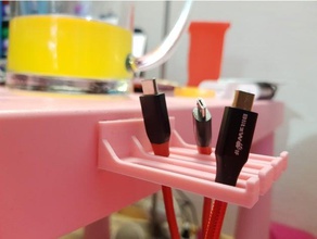 3-polos cable colgador de cables usb el teléfono móvil gestión 3d print model - Mito3D