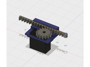 mg995 servo linear actuator parts gear mg995r pinion rack mount 3d print model - Mito3D