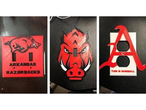 arkansas razorback switch outlet covers household razorbacks electrical electric light plate cover power wall 3d print model - Mito3D