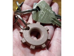 factorio inspired gear keychain keychains 3d print model - Mito3D