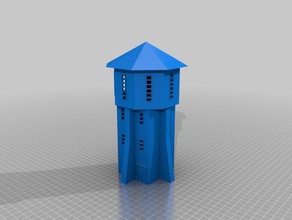 el antiguo estilo de ladrillo la torre agua - ho escala 1 87 juguetes y accesorios juego 3d print model - Mito3D