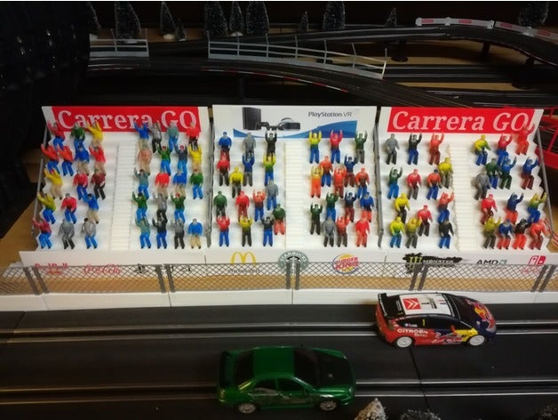 tribune de personnes carrera go 1 43 échelle passe-temps plus slotcar 143 le stand petites figurines 3D print model - Mito3D