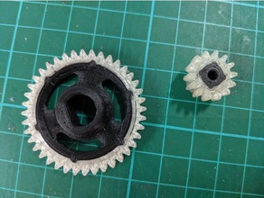 openrc f1 dual material spur & pinion gears r c vehicles extrusion 3d print model - Mito3D