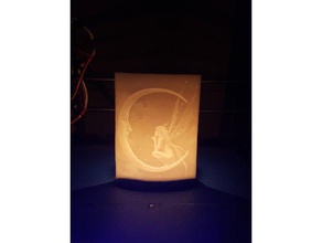 fee lithopane Kunst Lampe 3d print model - Mito3D