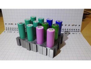 apilable 18650 de la batería almacenamiento organización 3d print model - Mito3D