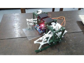 yet another walking mechanism robotics linkage servo 3d print model - Mito3D