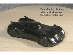 re-imagined batmobile car body ho scale hobby 3d print model - Mito3D